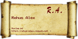Rehus Alex névjegykártya