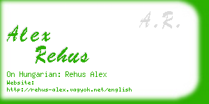 alex rehus business card